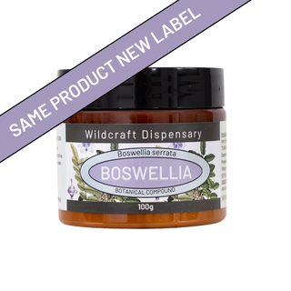 Jar of Boswellia with Wildcraft Dispensary label on a white background