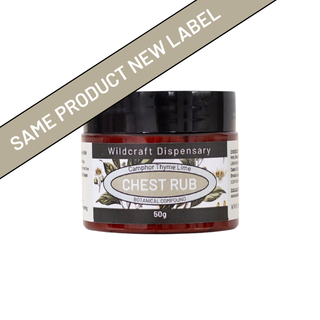 Jar of Wildcraft Dispensary Chest Rub with a label on a white background