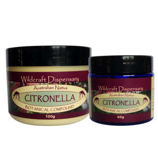 Two jars of Wildcraft Dispensary Citronella Botanical Compound on a white background