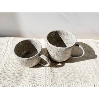Eli.C Studio White Rustic Speckled Handmade Ceramic Mug