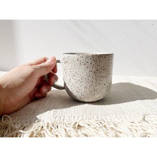 Eli.C Studio White Rustic Speckled Handmade Ceramic Mug