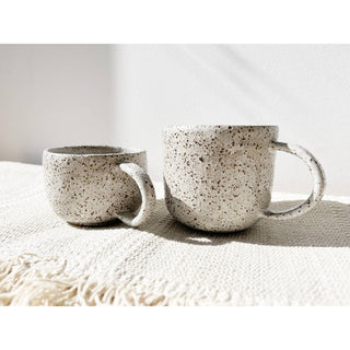 Eli.C Studio White Rustic Speckled Handmade Ceramic Mug