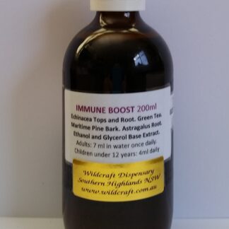 IMMUNE BOOST 200ml Echinacea. Green Tea. Astragalus. Maritime Pine. Ethanol and/or Glycerol base herbal extracts for maximum strength and rapid absorption. Dose is diluted in water.